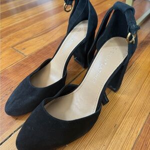 Gibson and Latimer Black Suede High Heels